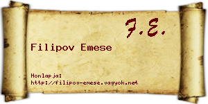 Filipov Emese névjegykártya