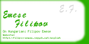 emese filipov business card